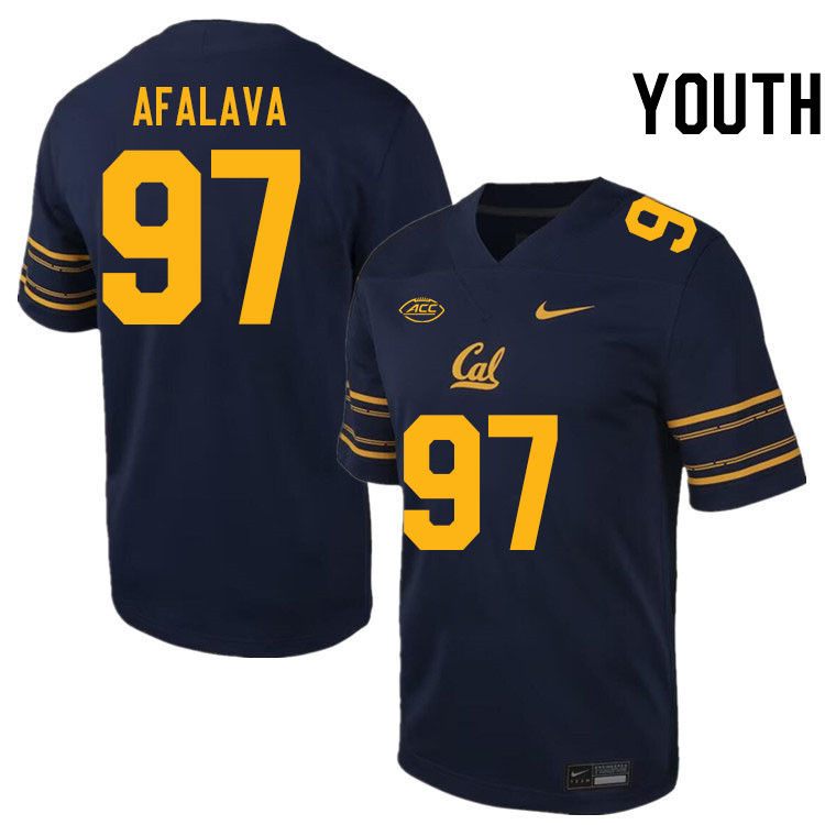 Youth #97 Tiumalu Afalava California Golden Bears ACC Conference College Football Jerseys Stitched S